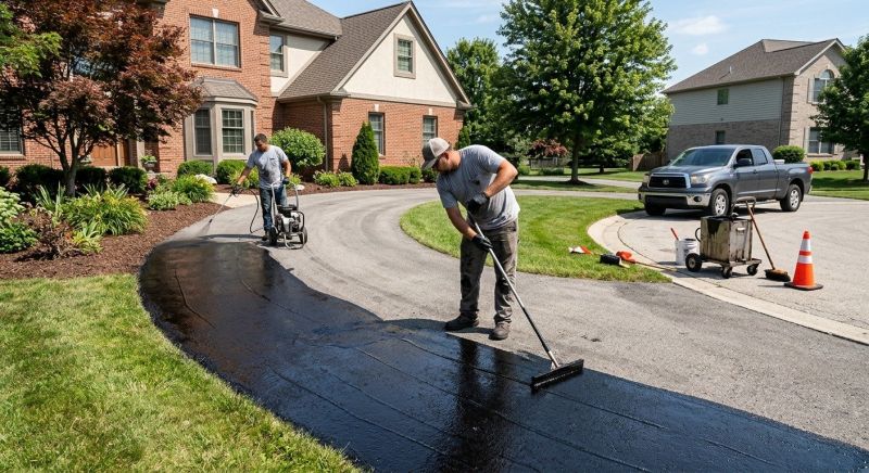 Hot Tar Driveway Sealing in Grand Rapids, MI